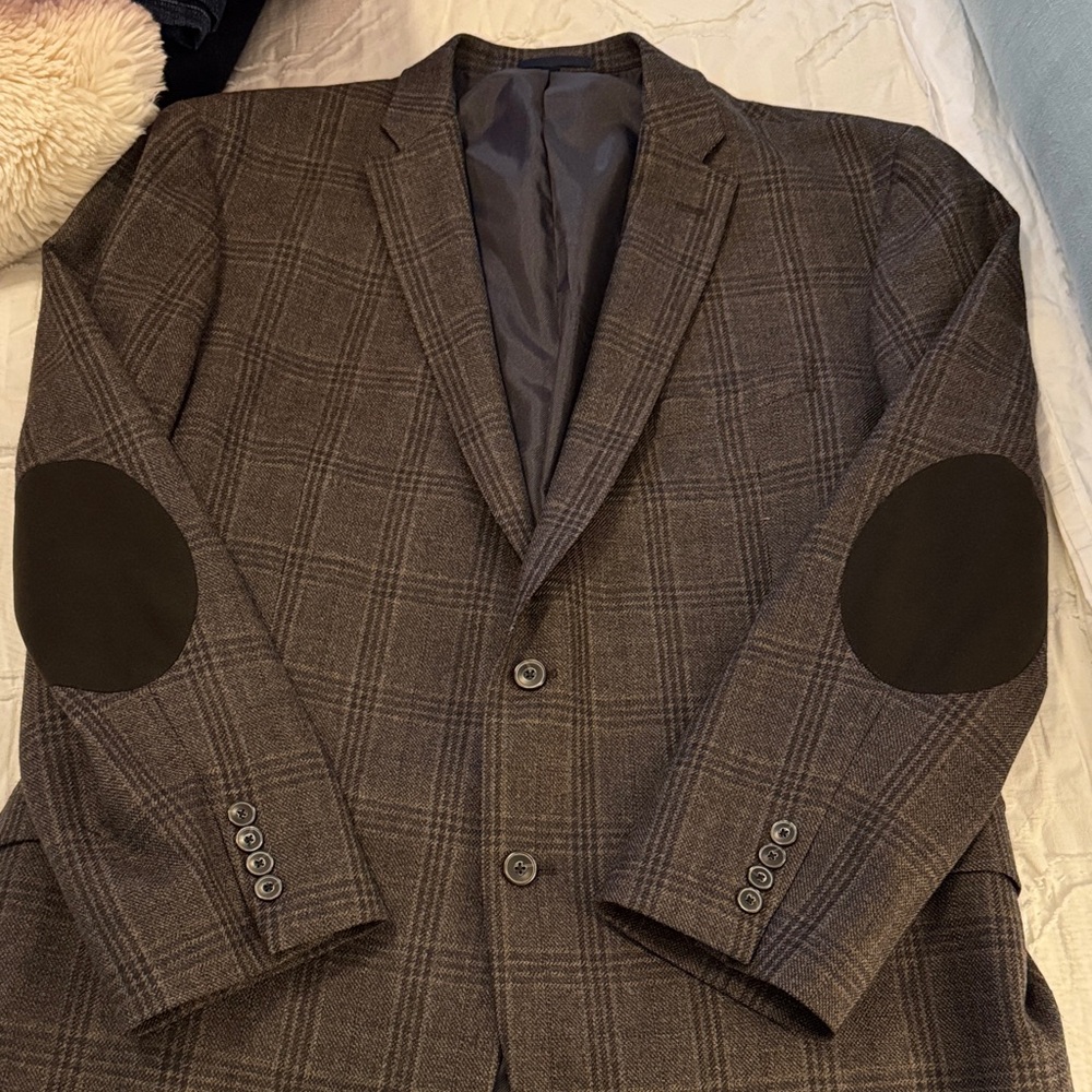 Jos A. Bank 100% Wool Plaid Blazer 46L